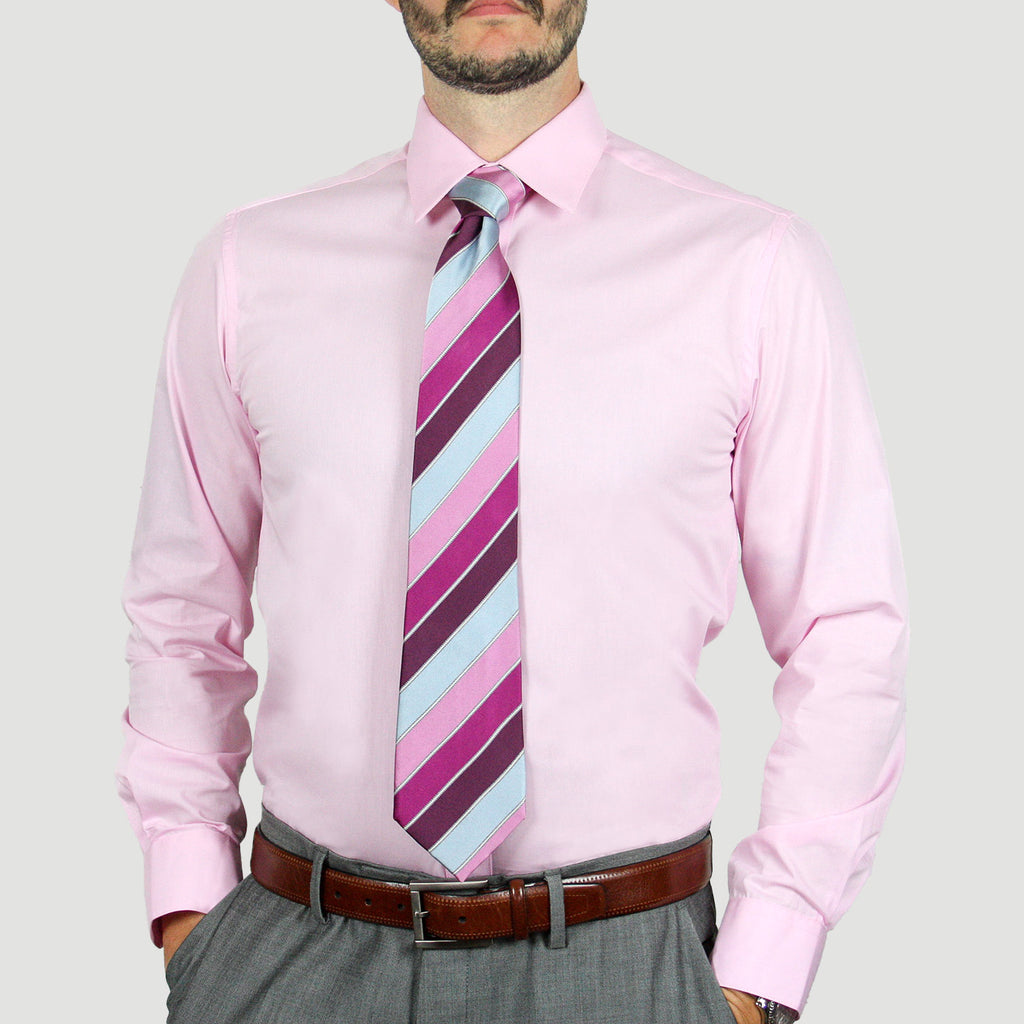 ARTURO Modern Fit Long Sleeve Pink Dress Shirt