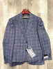 Tiglio Rosso Pecorello Blue/Red Plaid Wool Suit/Vest TL2714 (Single Pleated Regular Fit) (SIZE 52R and 54L ONLY)