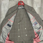 Tiglio Rosso Orvietto  Wool Suit/Vest TL3331 Taupe/Burgundy Plaid