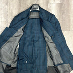 tiglio Luxe Prosecco  Modern Fit, TL3300 , Pure Wool Suit & Vest Blue/Teal Plaid