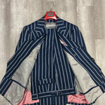 Tiglio Rosso Orvietto  Wool Suit/Vest TL4122 Blue/Grey Stripe