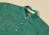Inserch Premium Linen Banded Collar Short Sleeve Shirt SS716-161 True Green