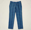 Inserch Premium Linen Check Pants P3198-44 Storm Blue