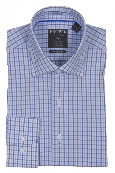 PROPER SHIRTINGS WHITE CONTEMPORARY FIT REGULAR CUFF P127ET0R-WHT
