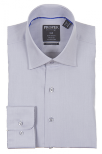 PROPER SHIRTINGS GRAY CONTEMPORARY FIT REGULAR CUFF P720ET0R-GRY