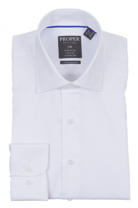 PROPER SHIRTINGS WHITE CONTEMPORARY FIT REGULAR CUFF P720ET0R-WHT