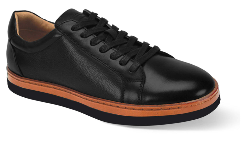 Giovanni Porter Black Leather Shoes