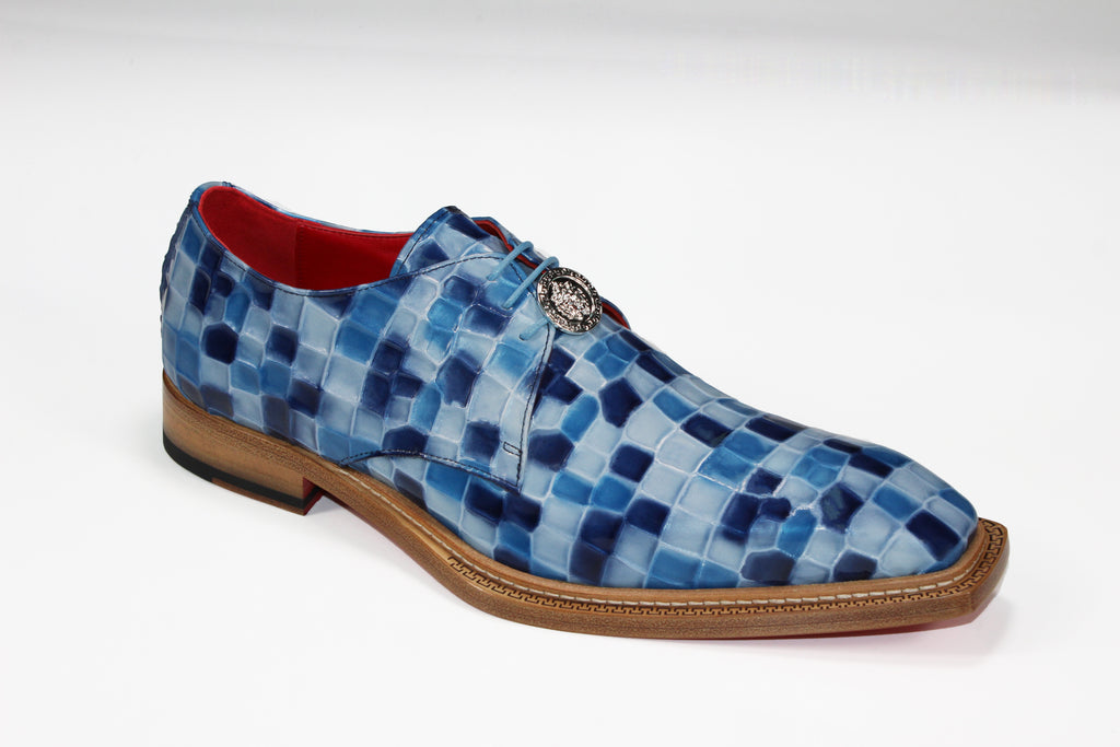 Emilio Franco Couture "Santo" Blue Combo Shoes