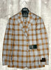 Tiglio Luxe Grey Pumpkin with Windowpane Dolcetto Modern Fit, Pure Wool Suit TL4227 (SIZE 56L ONLY)