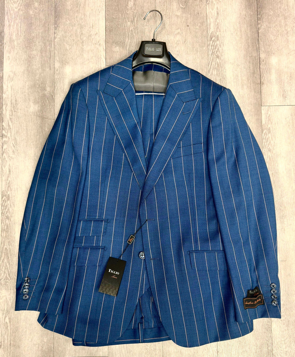 Tiglio Luxe Camel with Purple Windowpane Prosecco, Modern Fit Pure Wool Suit & Vest TL6364 main image 0