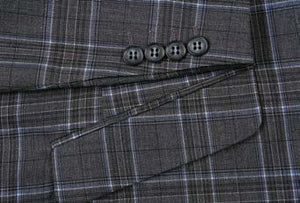 RENOIR Gray 2-Piece Slim Fit Checked Suit 293-28