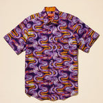 Inserch SS Optic Wave Linen Shirt SS7916-00068 Eggplant