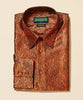Inserch Long Sleeve Paisley Jacquard Shirt LS005-35 Rust