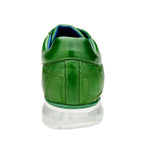 BELVEDERE MAGNUS Genuine Ostrich Patchwork Shoe - Emerald E21