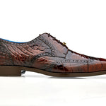 BELVEDERE SANTO Genuine American Alligator Wingtip Dress Shoe - Ant. Brown R70