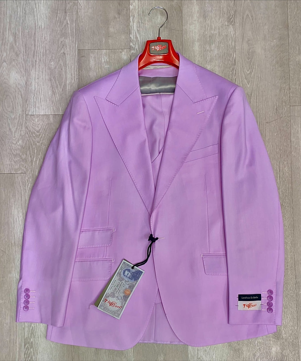 Tiglio Rosso Orvietto  Solid Lilac Wool Suit/Vest TL2649