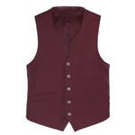 RENOIR Burgundy Business Suit Vest Regular Fit Dress Suit Waistcoat 201-8