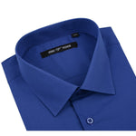 RENOIR Royal Blue Classic/Regular Fit Long Sleeve Spread Collar Dress Shirt TC635
