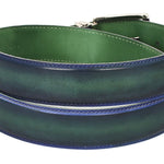 Paul Parkman Leather Belt Dual Tone Blue & Green - B01-BLU-GRN