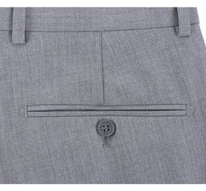 RENOIR Grey Classic Fit Flat Front Suit Separate Pants 202-2