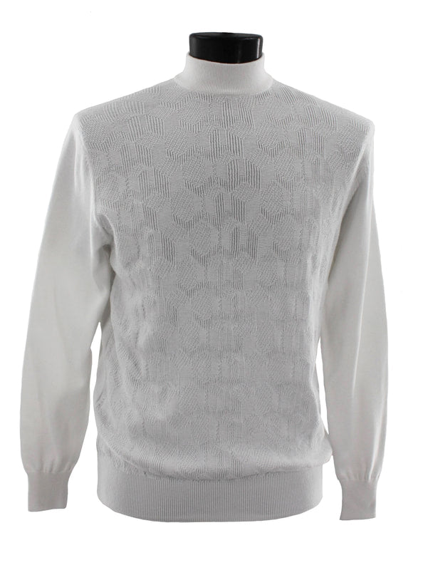 Bassiri L/S Mock-Neck White Sweater 638