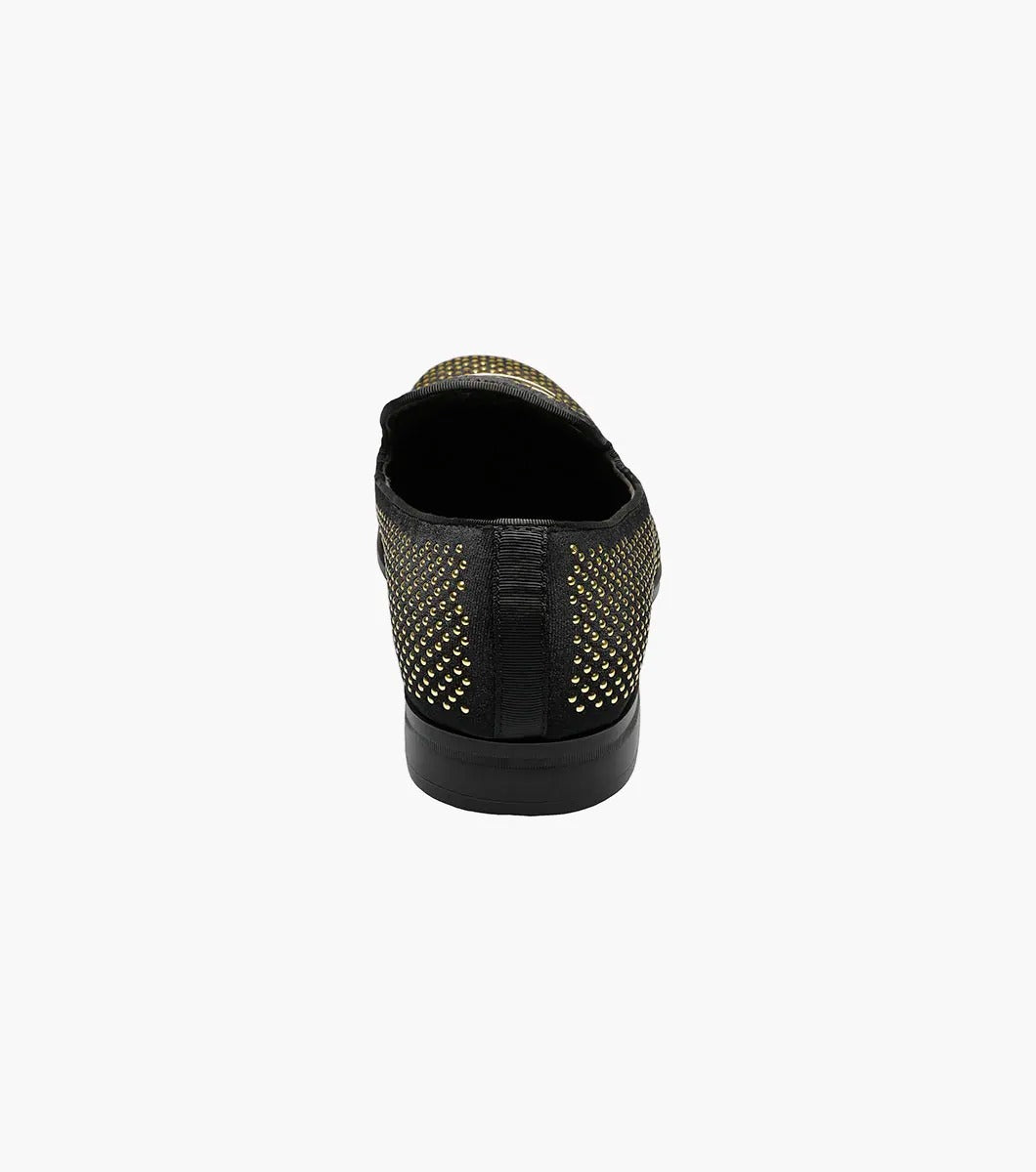 Stacy Adams - SWAGGER Studded Slip On - Black and Gold - 25228-715