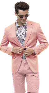 EJ Samuel Pink Solid Chino Blazer CHJ01