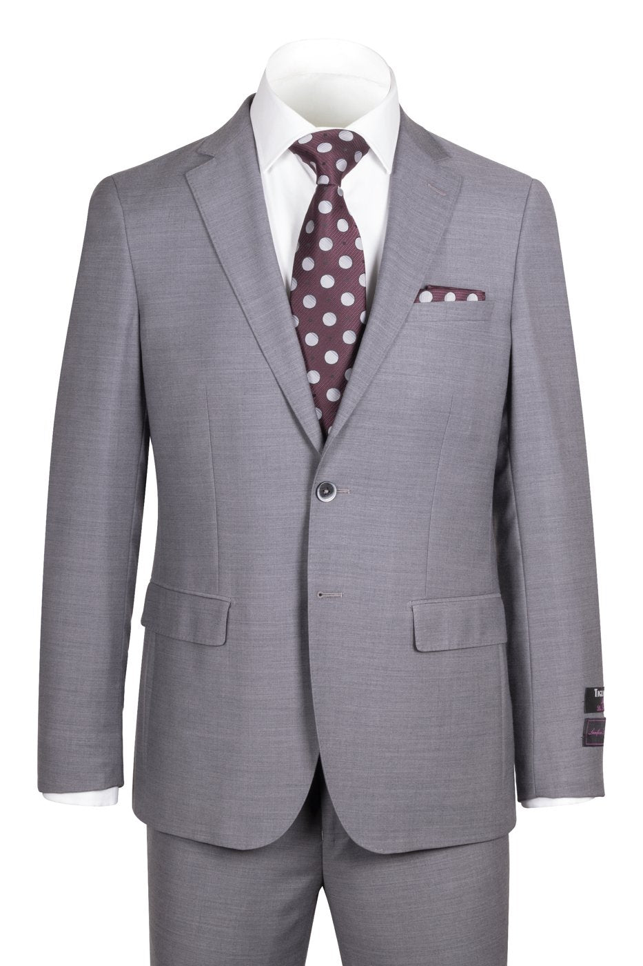 Porto Gray, Slim Fit, Pure Wool Suit by Tiglio Luxe E09063/26