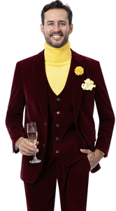 EJ Samuel Wine Suit M2781