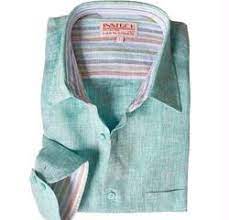 Inserch Premium Linen Yarn-Dye Solid Long Sleeve Shirt 24116-103 Seafoam