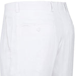 RENOIR White Classic Fit Notch Lapels Solid Linen Suit 601-20