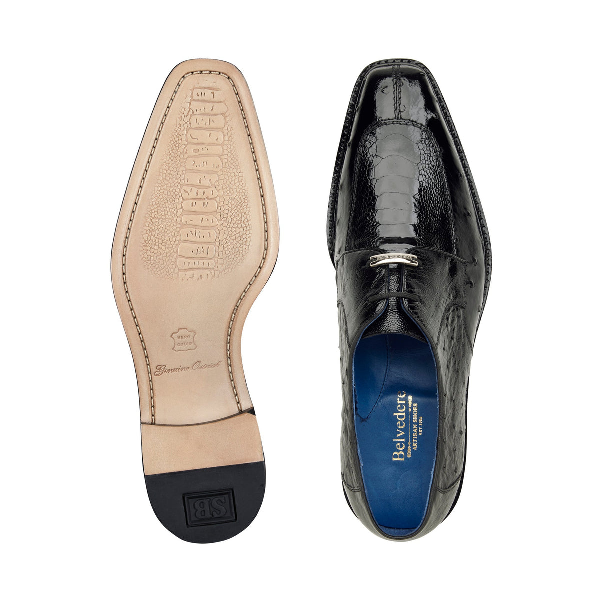 Belvedere Orlando Genuine Ostrich Quill Men's Dress Shoes – Antique Burgundy