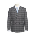 ENGLISH LAUNDRY Double-Breasted Black with White Check Suit 92-53-002EL