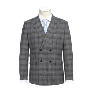 ENGLISH LAUNDRY Double-Breasted Black with White Check Suit 92-53-002EL