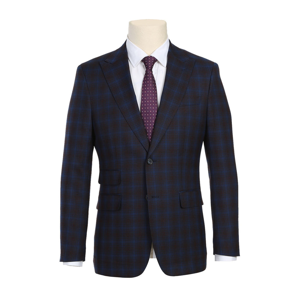 ENGLISH LAUNDRY Navy with Burgundy Check Suit 82-55-470EL