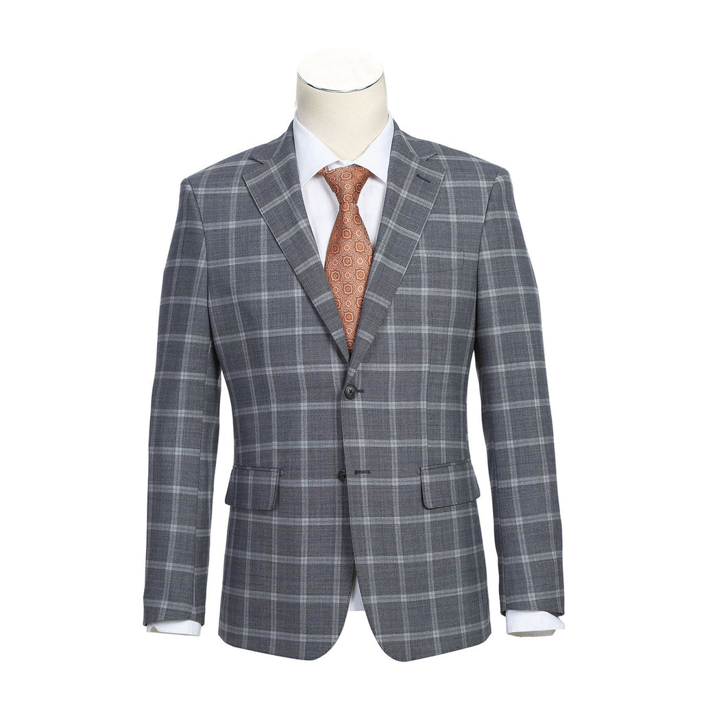 ENGLISH LAUNDRY Gray Plaid Notch Wool Suit EL72-60-092