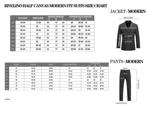 RIVELINO Modern Fit Black Half-Canvas Suit RHC100-1