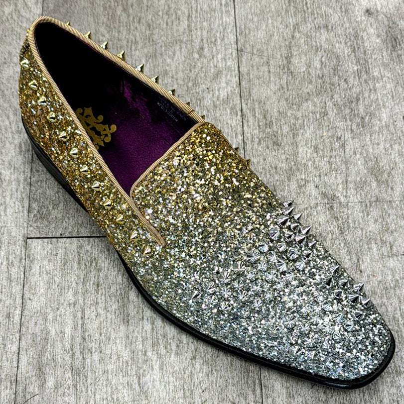 Exclusive Formal Dress Shoe Gold / Silver 6860