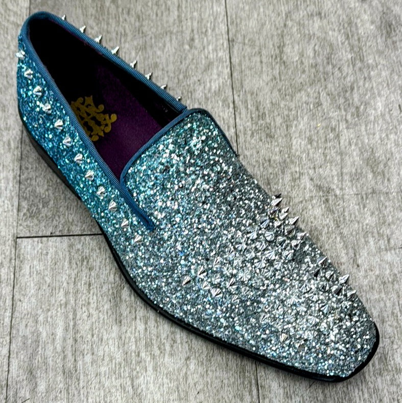 Exclusive Formal Dress Shoe Blue / Silver 6860