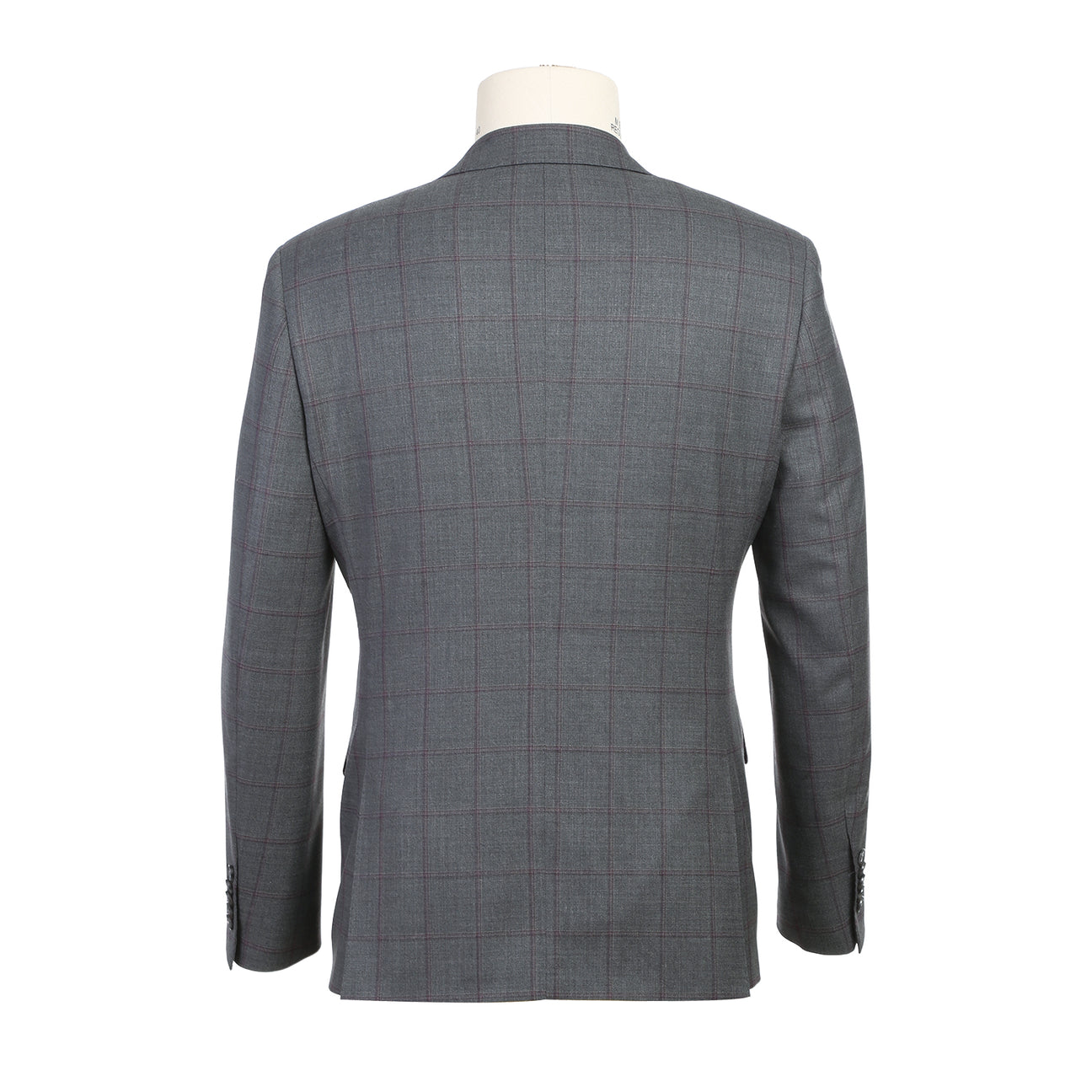 The mannequin is dressed in the ENGLISH LAUNDRY Gray Brown Wool Suit EL82-61-092 jacket by English Laundry, showcasing a slim fit design with elegant notch lapels. It's complemented by a crisp white shirt and an orange patterned tie.