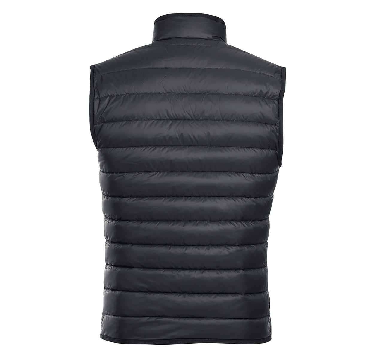 Explore the Alessandro Vitello by Renoir Jonathan Nylon Down Black Vest 831-11, a sleeveless vest featuring a high collar and front zipper—ideal for layering on chilly winter days.