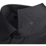 RENOIR Black Classic Fit Long Sleeve Travel Easy-Care Cotton Dress Shirt CS0223