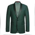 RENOIR Dark Green 2-Piece Slim Fit Shawl Lapel Tuxedo Suit 201-9