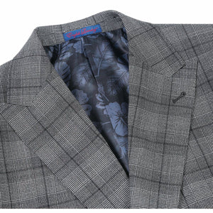 ENGLISH LAUNDRY Double-Breasted Black with White Check Suit 92-53-002EL