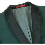 RENOIR Dark Green 2-Piece Slim Fit Shawl Lapel Tuxedo Suit 201-9