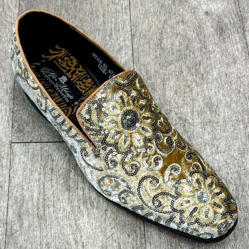 Exclusive Formal Dress Shoe Yellow / Silver  6734