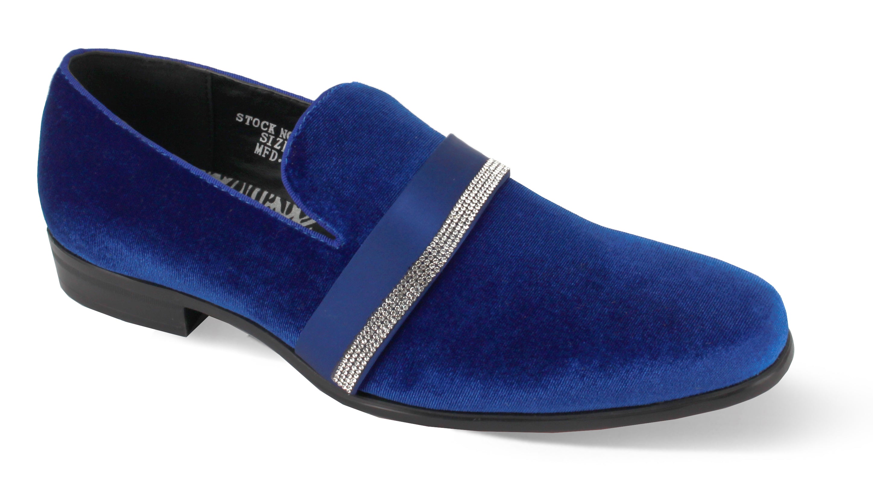 Plain Royal Blue Velvet Loafers