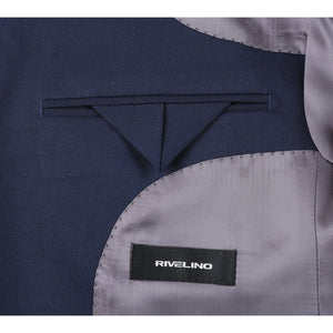 RIVELINO Classic Fit Navy Half-Canvas Suit RHC100-2