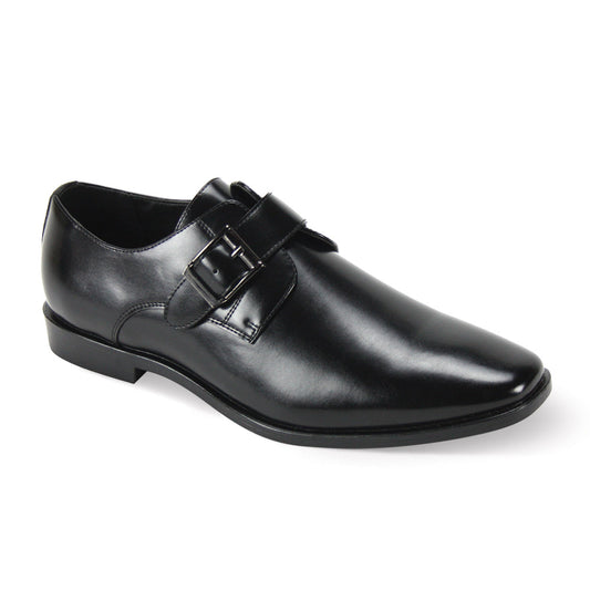 The Antonio Cerrelli 7013 Black Shoes offer a sophisticated black leather design with a stylish double monk strap and a short heel, seamlessly blending elegance with modern flair. The subtle moc toe detail further elevates its classic appeal.