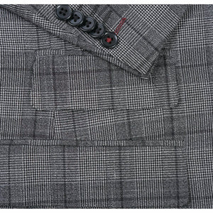 ENGLISH LAUNDRY Double-Breasted Black with White Check Suit 92-53-002EL